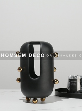 现代轻奢家居玄关柜摆设艺术抽象摆件酒店样板房间V衣帽间软装饰