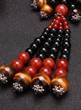 天然冰种黑曜石葫芦挂坠s汽车挂件水晶饰品后视镜精美挂饰民族风