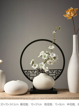 新中式创意装饰客厅茶室屏风摆件电视柜I小饰品玄关博古架禅意摆