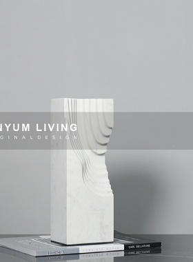 创意软装饰品简约现代轻奢大理石样板房间艺术桌S面售楼处摆件摆