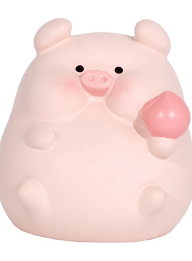 微景观树a脂小猪治愈系桌面小摆件卡通少女心迷你车载办公室装饰