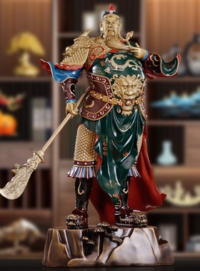 精品纯铜关公摆件客厅办公室武财B神关二爷神像公司招财开业送礼
