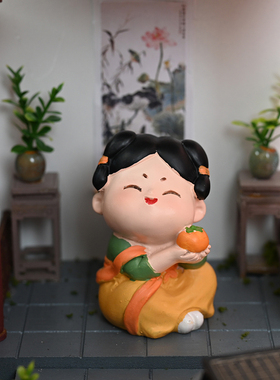 古风少女唐仕女摆件树脂中式办公室桌面装M饰可爱车载创意生日礼