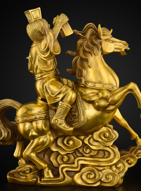 黄铜马摆件客厅招办公室马上封侯工艺品财O生肖马到成功铜马大号