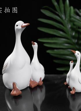 仿真母子鸭树脂工艺品 家居桌面客厅摆件创意装饰品礼品ins