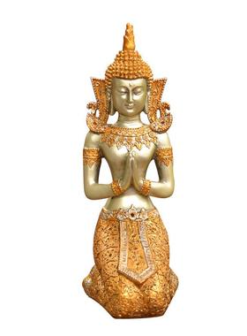 泰国跪侍女摆件雕刻礼仪迎宾家居装饰工艺品玄关摆设开业结婚礼品