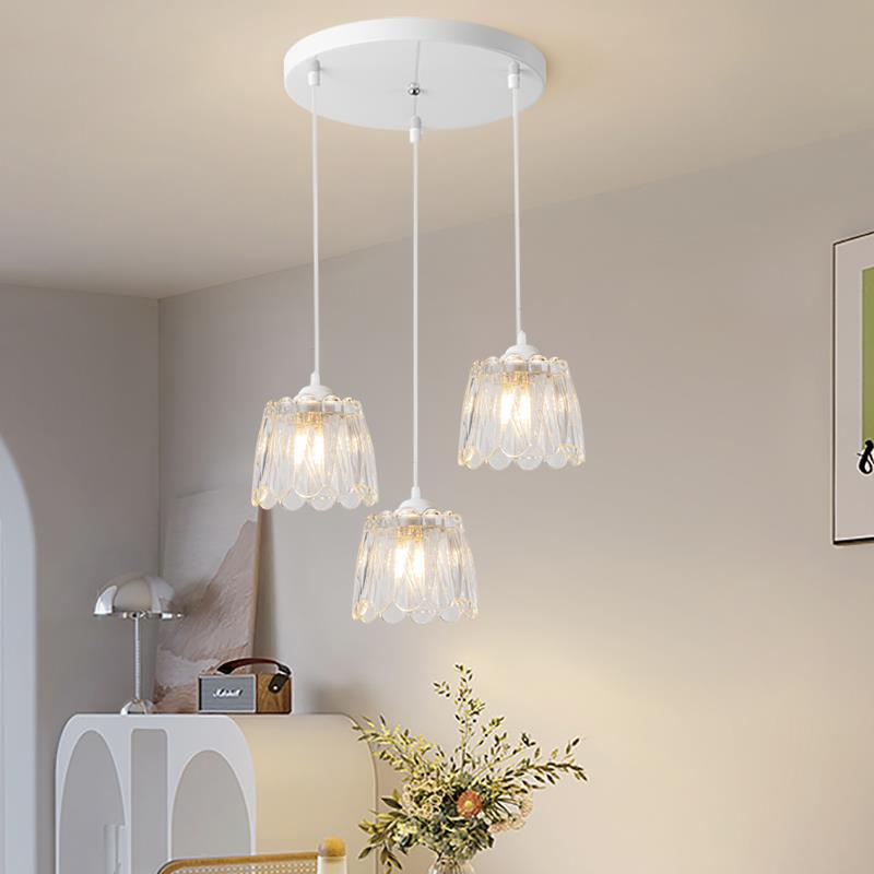 7K原木现代简约创意玻璃餐厅吊灯三头餐桌单头床头过道玄关阳台吊 - 图1