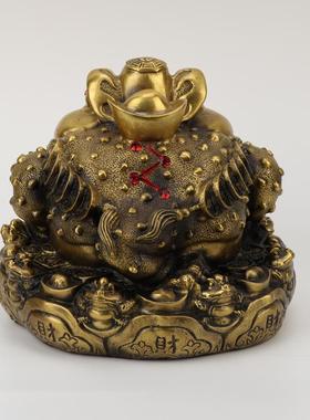 铜金蟾摆件元宝金蟾九子蟾八方纳财蟾进宝金蟾摆件铜器工艺品