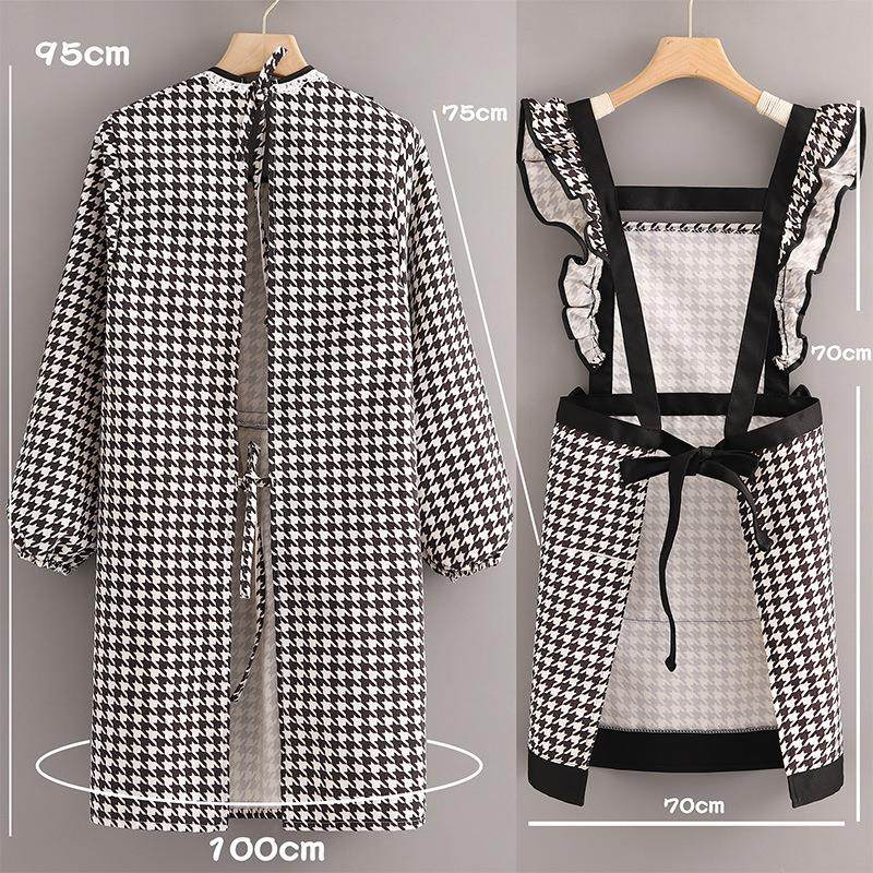 帆布长袖围裙厨房家用做饭防污耐脏罩衣女新款上班工作服韩版围腰,淘宝优惠券,粉丝福利购,淘宝优惠卷