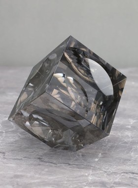 现代简约几何水晶摆件样板间w家居客厅茶几民宿电视柜酒柜软装饰