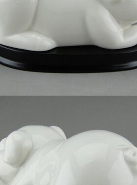 12十二生肖吉祥猪陶瓷可爱小猪摆件陶瓷猪工艺品装饰家居瓷器客厅