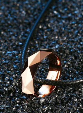 日韩个性多面钨金戒指男士简约潮人饰品单身小指食指创意尾戒指环