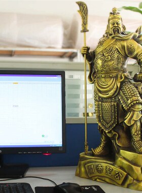 铜关公摆件 铜关羽w像摆件摆设 家居工艺品摆件