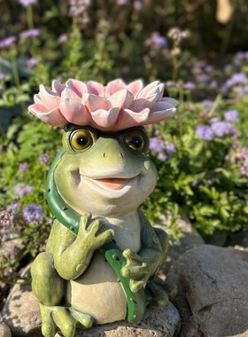 青蛙花园装饰摆件造景庭院摆y设创意户外喂鸟器阳台布置院子露台