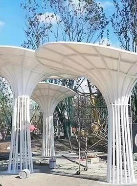 热销不锈钢廊架厂家户外大型园林雕塑公园镂空金属W廊架廊异形架