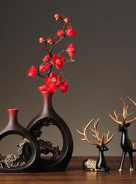 新中式家c居客厅酒柜摆设玄关创意摆件书房办公室桌面现代小装饰