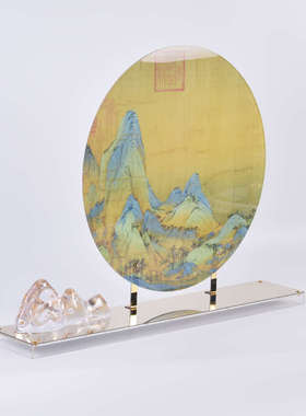 现代新中式创意假山金属摆件样板房酒G店会所客厅玄关柜电视柜摆