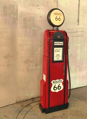 大型复古怀旧铁皮加油机模型摄影道E具酒吧咖啡厅餐厅金属装饰摆