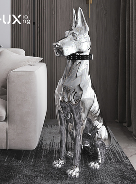 CHU X现代轻j奢电镀狗高档家居装饰品电视柜旁高级感客厅落地摆件
