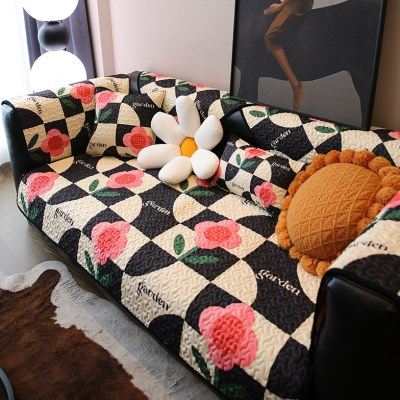 敏顺皮沙发垫四季通用2024新款卡通现代格子防滑沙发坐垫布盖布巾,淘宝优惠券,粉丝福利购,淘宝优惠卷