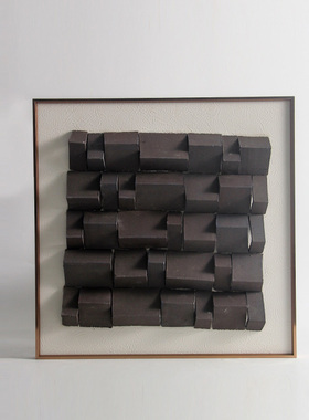 现代简约北欧陶瓷立体装饰画摆件样板间玄关沙发背W景墙挂画装饰