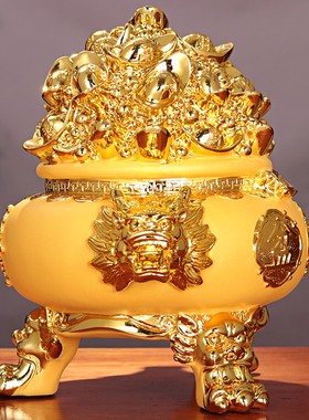 聚宝盆摆件大号招财聚财存钱罐客B厅玄关酒柜摆设装饰店铺开业礼