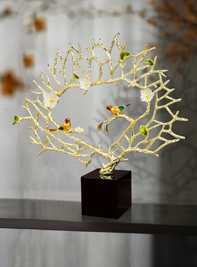 喜上眉梢发财树摆件轻奢q高档招财办公室客厅酒柜家居装饰乔迁礼