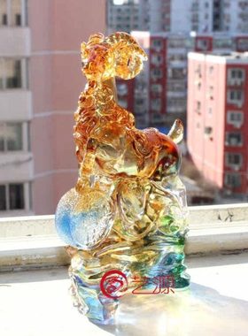 琉璃样样如意羊摆件家居居室摆设商务办公礼品会议礼物可定制刻字