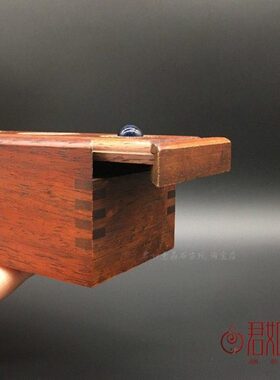 仿老镶嵌合金银元壳抽拉首饰盒 小木盒小盒子仿古木雕储物收纳盒