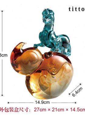 tittot琉园新中式貔貅葫芦招财琉璃摆件 福禄聚财 送开业乔迁礼物