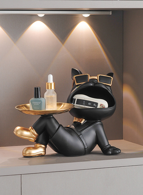 进门口玄关狗钥匙收纳摆件入x户鞋柜置物托盘轻奢装饰乔迁新居礼