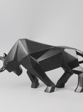 招财牛气冲天摆j件几何客厅办公室简约健身房红牛店铺开业装饰品