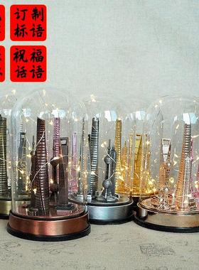 上海地标建筑模型东方明珠景区旅游纪念品金属工艺品家居摆件
