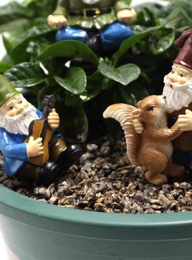 微景观场景DIY装饰矮人套五个性花园庭院盆景摆件精灵树脂工艺品