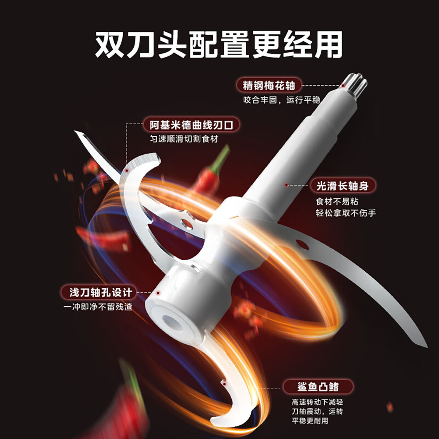 美的绞肉机家用三升大容量不锈钢绞馅大功率打肉馅一体料理 JD55B