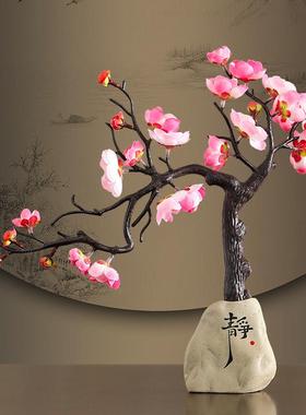 蕊杰创意腊梅中式摆件家居装饰品工艺品客厅书房酒柜卧室摆设饰品