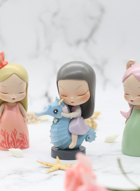 白夜童话海洋之歌车载装r饰品浪漫桌面公仔可爱小摆件送女生日礼