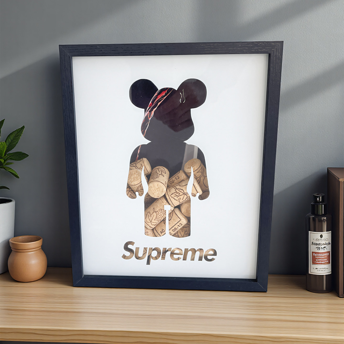 红酒塞收纳相框软木葡萄酒塞展示框酒瓶瓶盖收藏收集盒酒吧柜摆件,淘宝优惠券,粉丝福利购,淘宝优惠卷