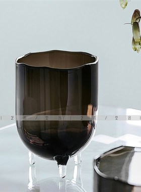 空合 现代轻奢玻璃几何艺术花器花艺H 样板间售楼处酒店家居摆件