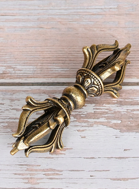 黄铜传统金刚杵 莲花九s股马头明王创意手作收藏把玩文玩车挂钥匙