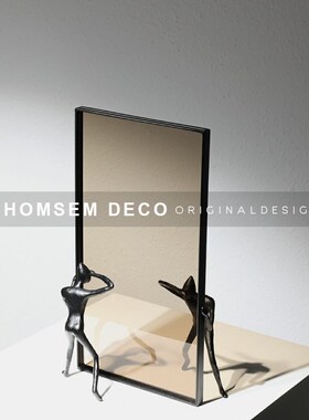 从上简约现代金属k铁艺人艺术摆件样板间创意金属人物书房客厅装