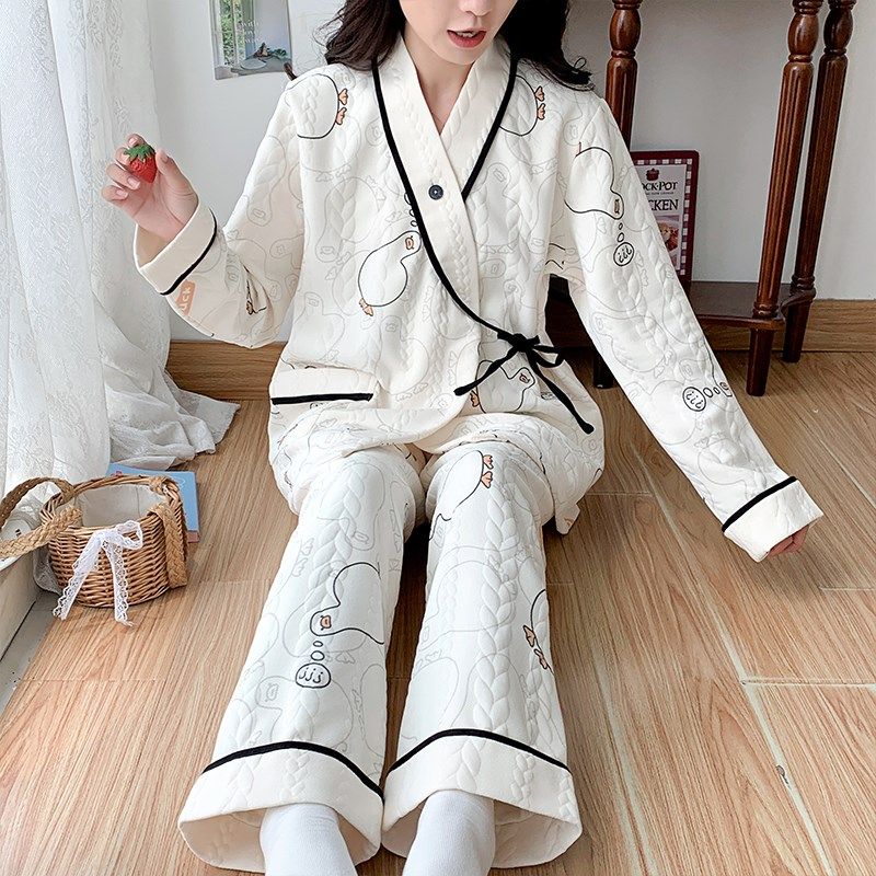 新中式空气棉月子服秋冬季11月份产后纯棉产妇哺乳孕妇睡衣春秋12,淘宝优惠券,粉丝福利购,淘宝优惠卷