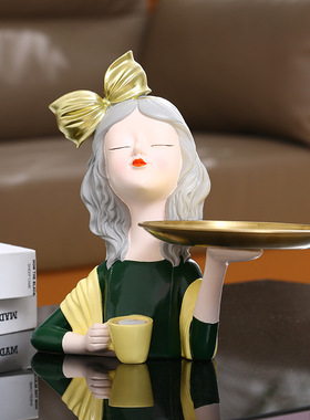 创意轻奢客厅g装饰家居饰品少女收纳托盘茶桌果盘家用玄关工艺摆