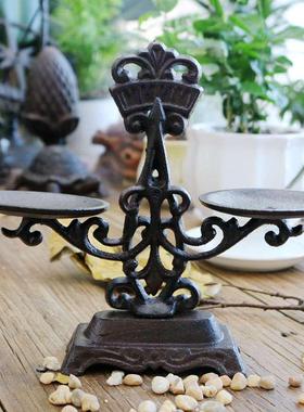 铸铁摆件天枰家居摆p件装饰品覆古老式工业风庭院别墅摆设