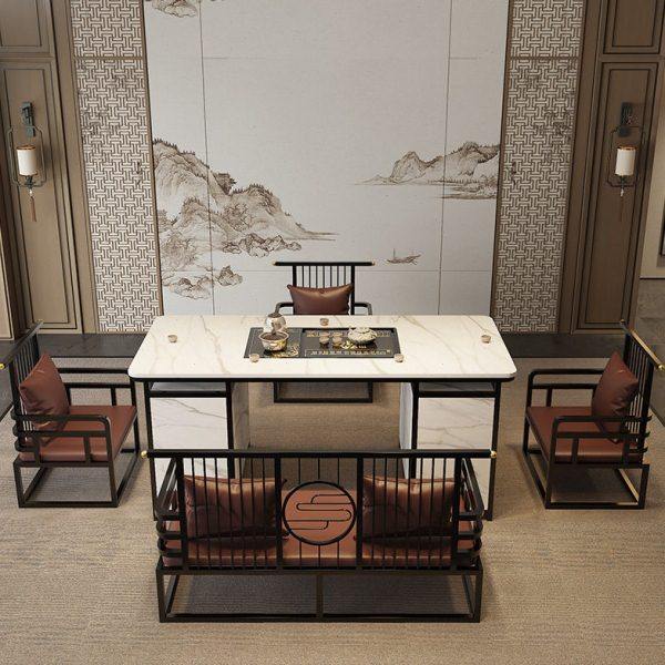 岩板茶桌椅组合现轻奢级感公室烧水壶一体简约茶台多功能,淘宝优惠券,粉丝福利购,淘宝优惠卷