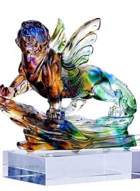 如虎添翼生肖虎琉璃摆件送朋友生日礼物乔迁N新房礼品办公室装饰