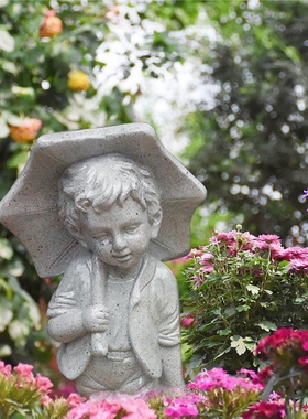 励志人物雕像摆件不听不说玻x璃钢工艺品庭院花园橱窗柜台装饰品