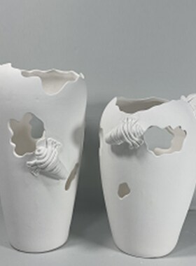 简约现代抽e象几何陶瓷装饰摆件样板间售楼处展示台酒店异型软装