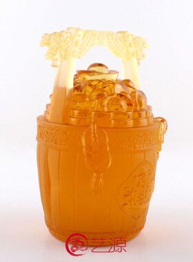 琉璃摆件招财进宝一桶金商务礼品创意家居装饰品开业乔迁生日礼品