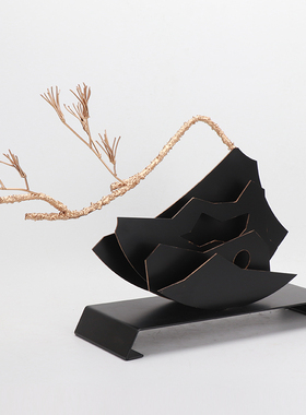 新中式装饰摆件h金属雕塑松树工艺品客厅家居饰品隔断玄关禅意摆